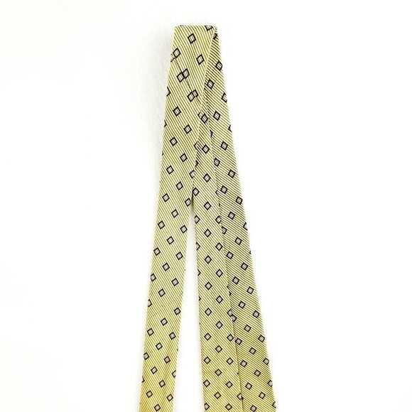 Brooks Brothers Makers Geometric Neck Tie Silk Cotton Textured 60" Gold Made USA - Picture 11 of 12